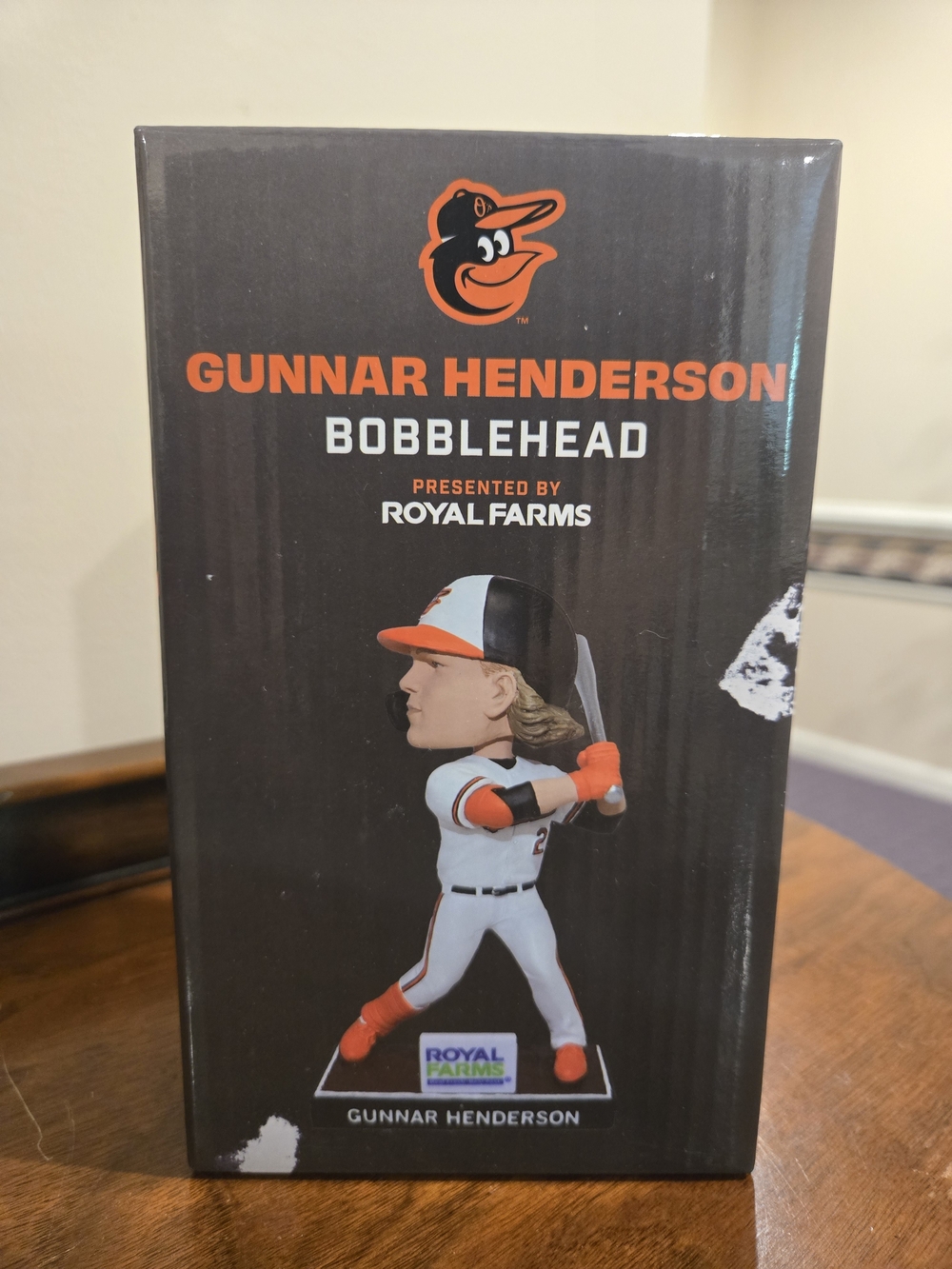 MLB Baltimore Orioles Gunnar Henderson Black and Orange Bobblehead (Boxed)